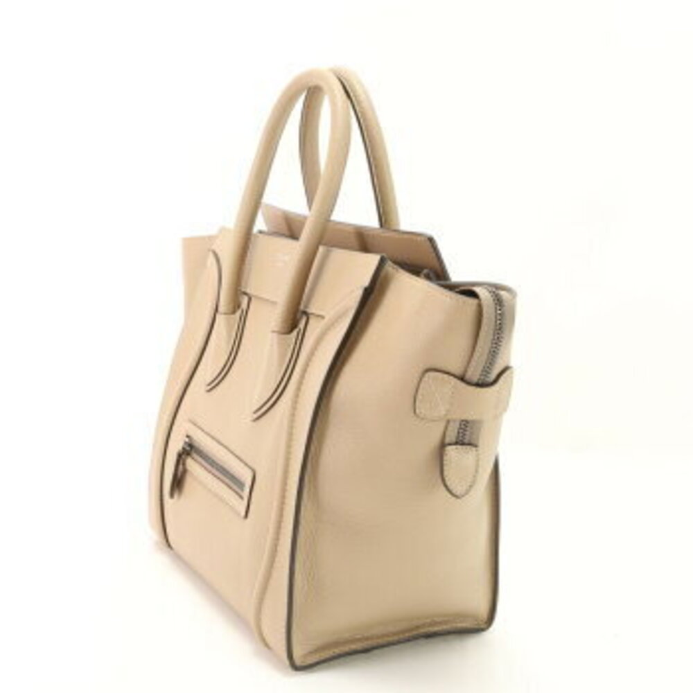 Celine Beige Luggage Handbag Leather Tote Shopper Tan - Picture 3 of 14